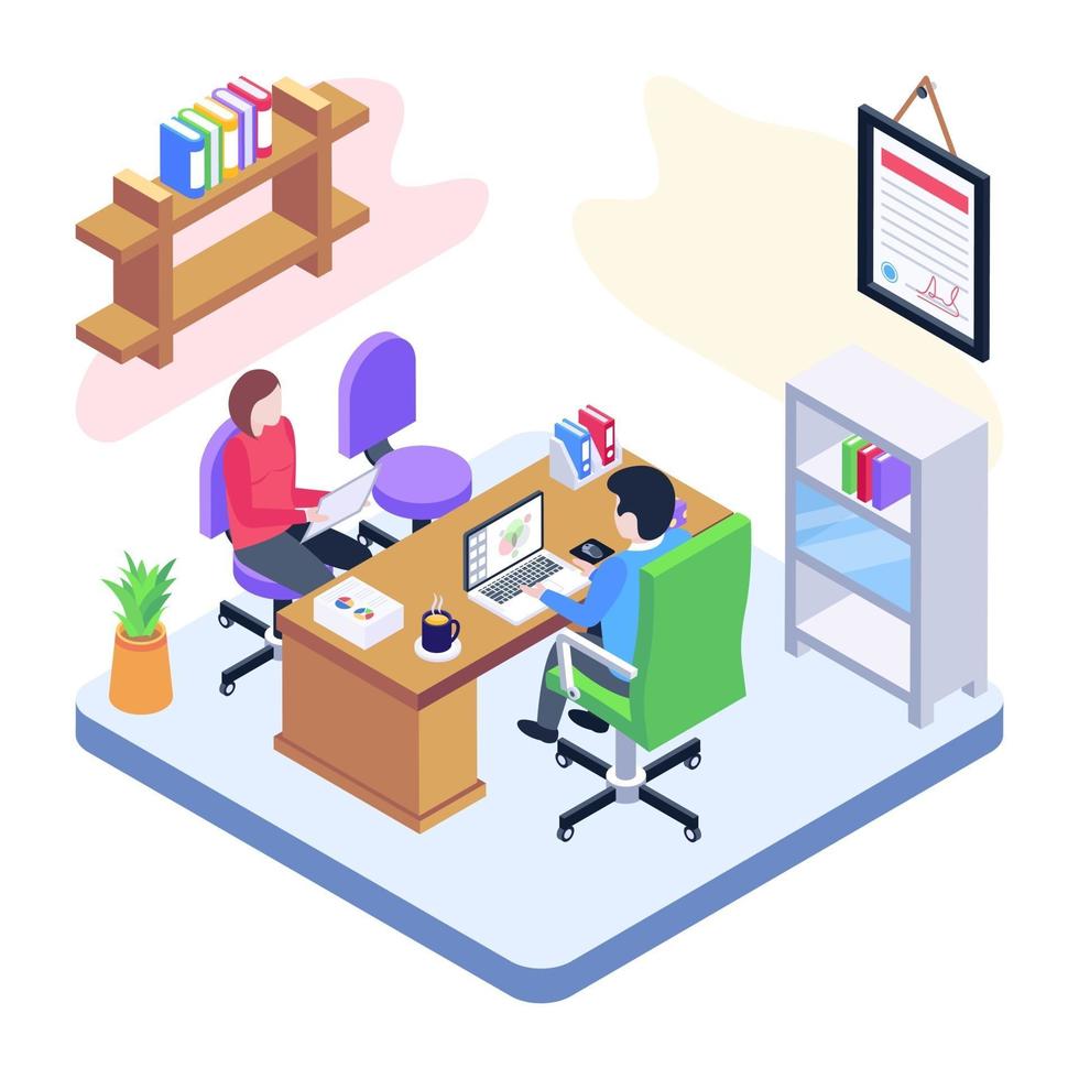 Office and  Work Place vector