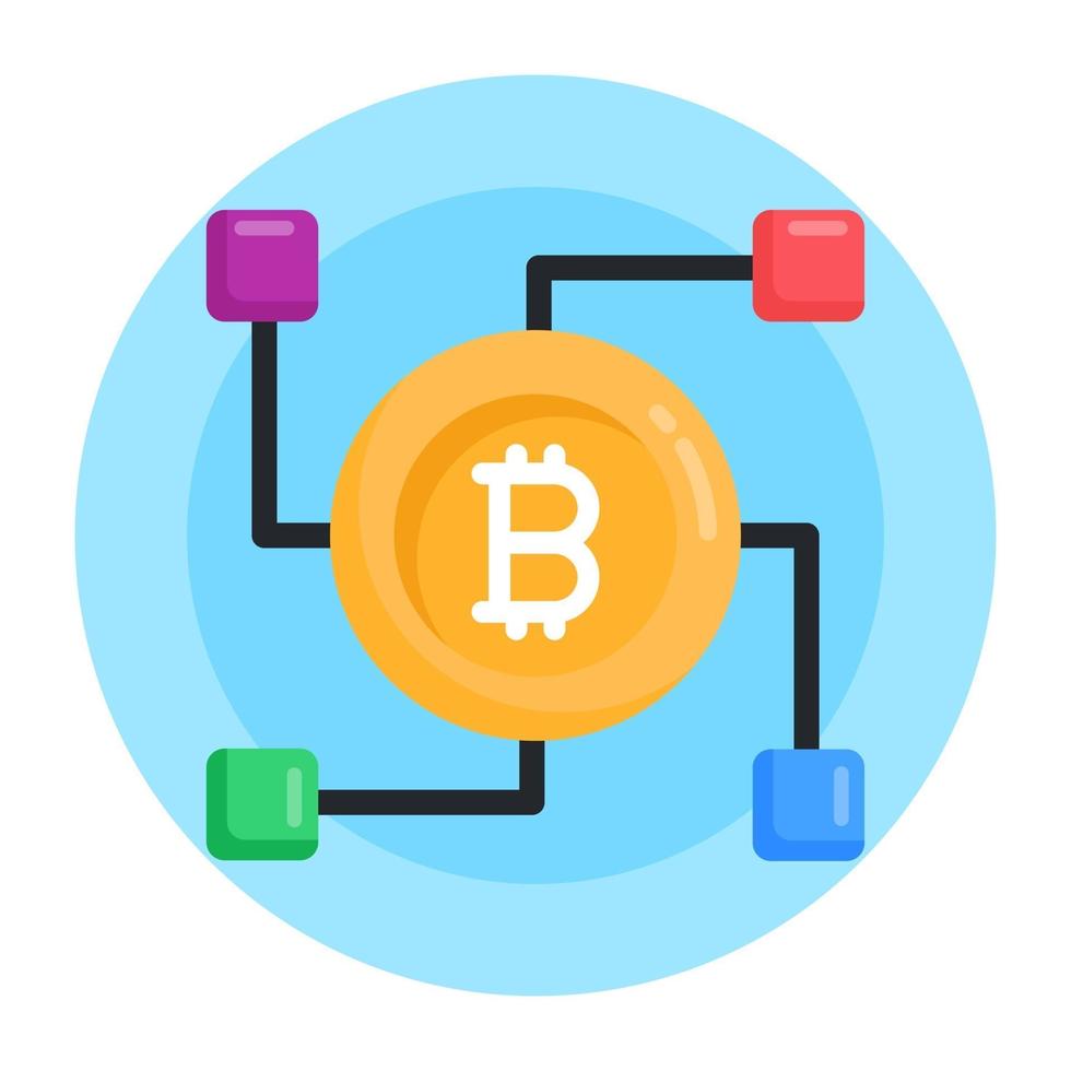 red y nodos bitcoin vector