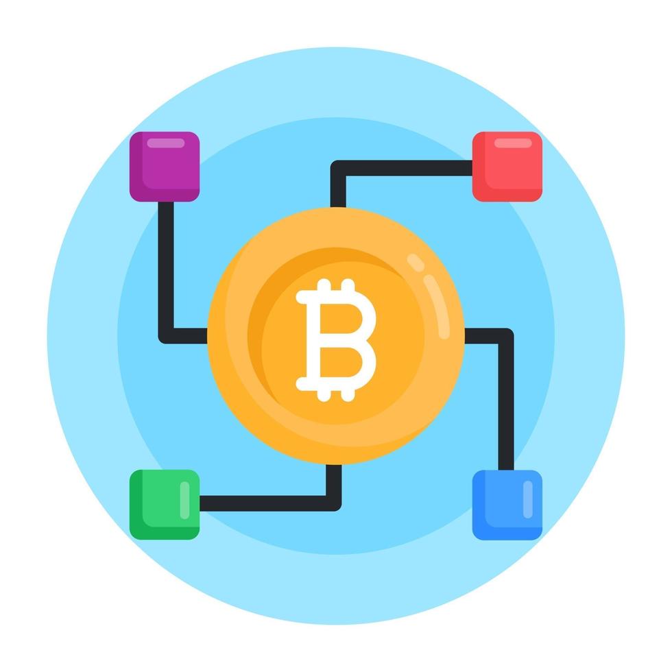 Bitcoin Network and Nodes vector
