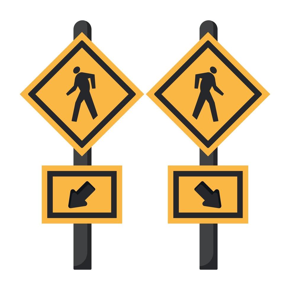 Pedestrian Direction Boards vector