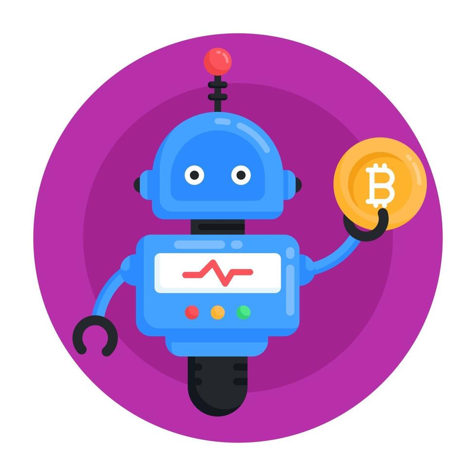 Bitcoin Money  Robot vector