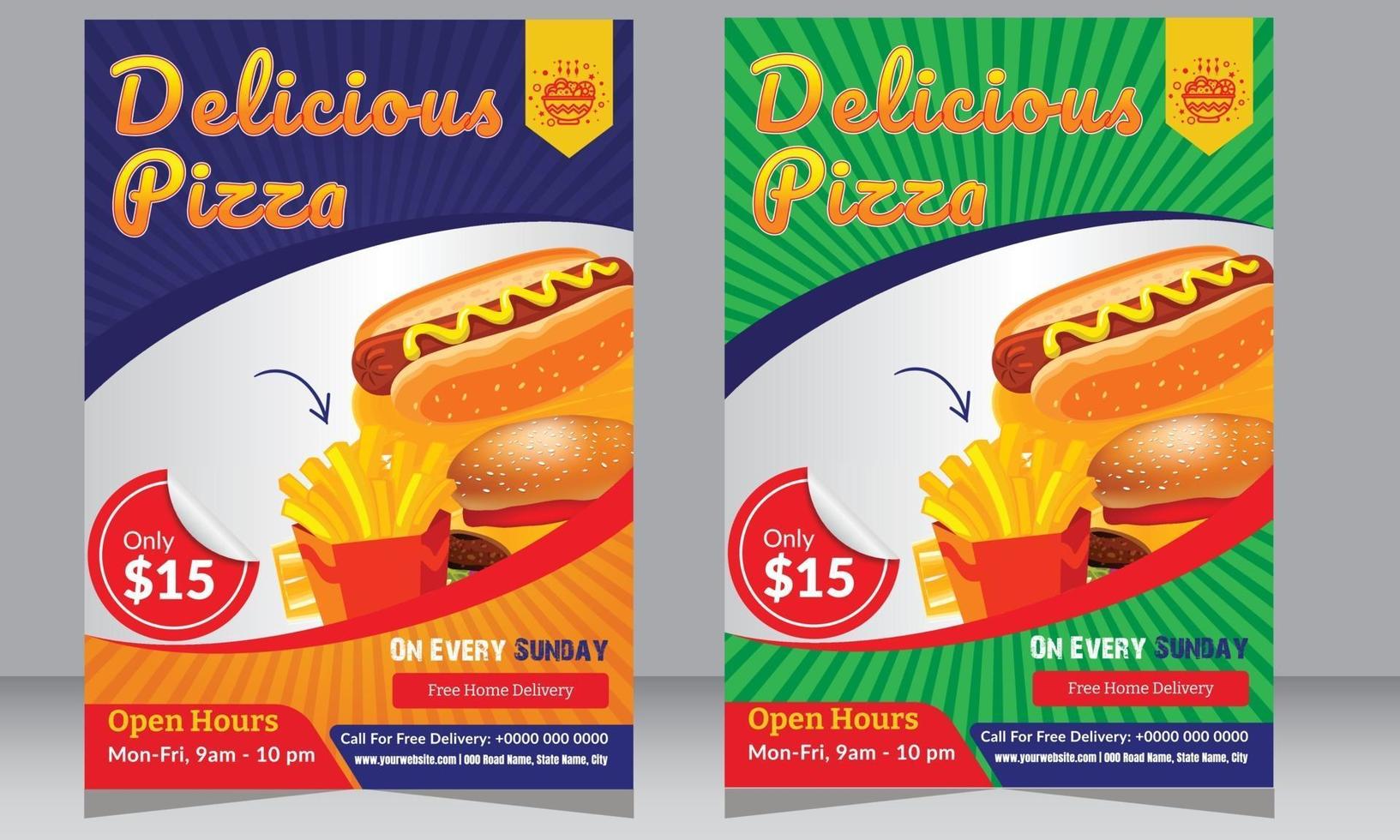 Restaurant Flyer, Pizza Shop flyer, Poster, Food Flyer vector