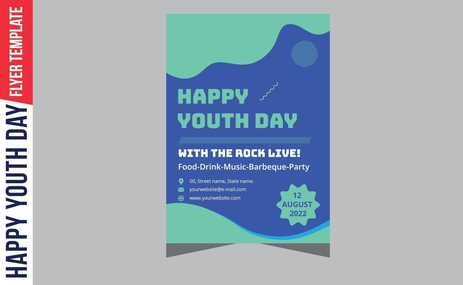 Happy Youth Day Modern Party Flyer, Brochure,  Greeting Card vector