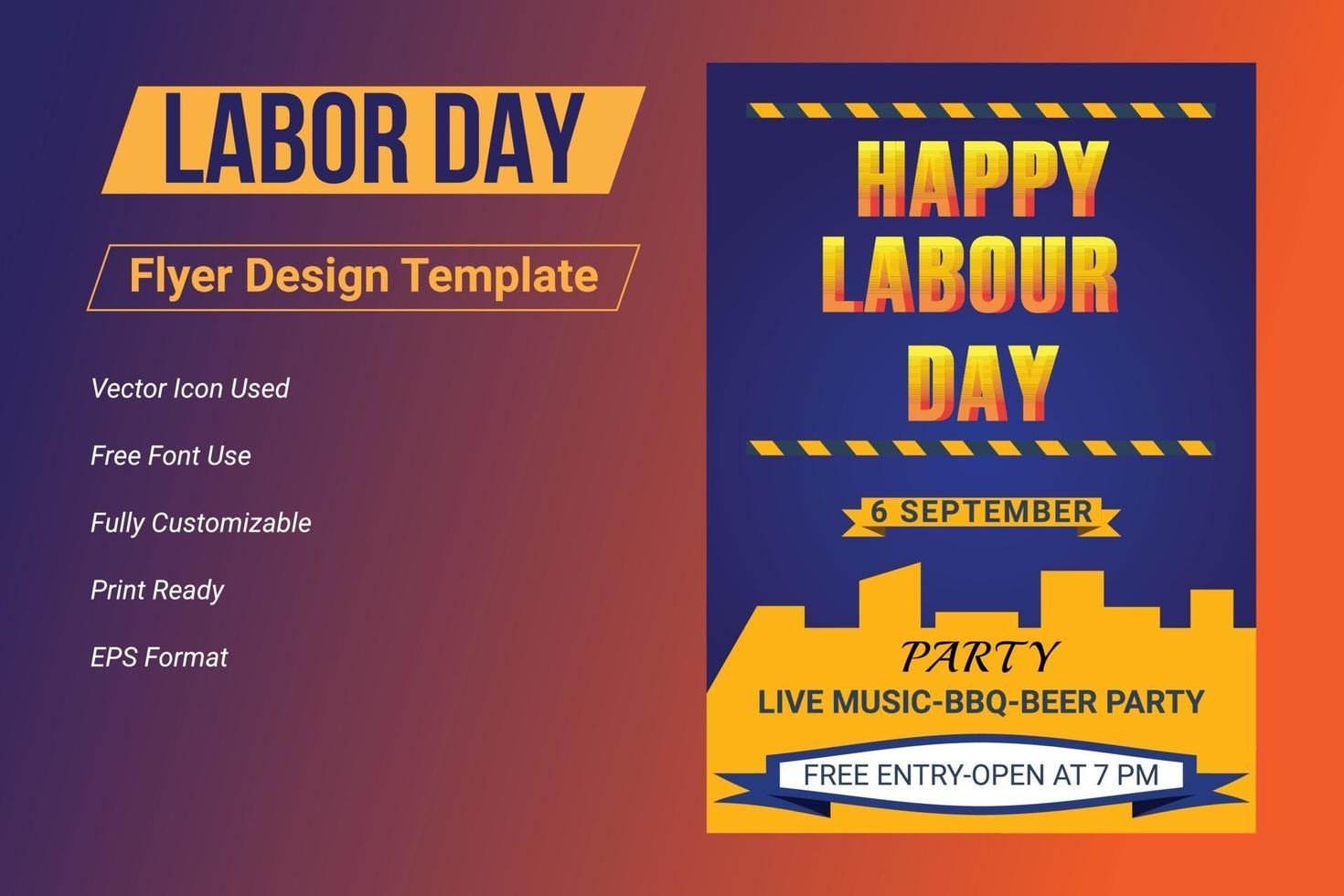 Labor day sale promotion advertising flyer, banner template vector