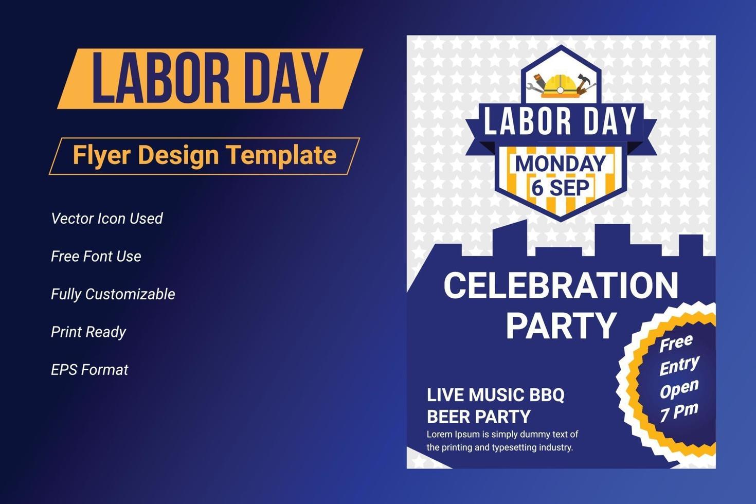 Labor day sale promotion advertising flyer, banner template vector