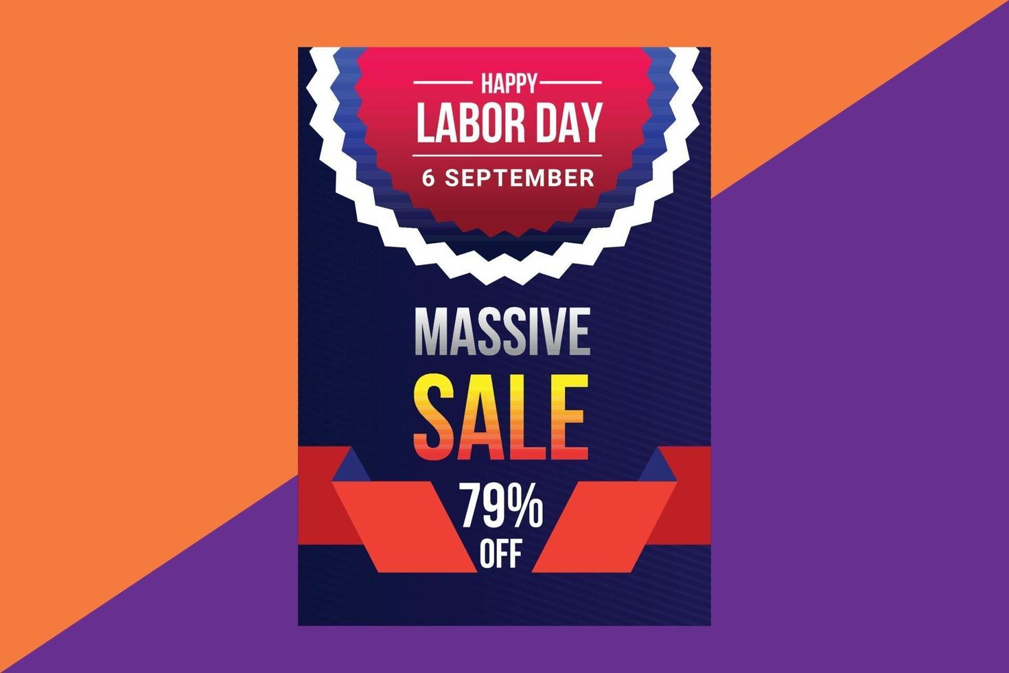 Labor day sale promotion advertising flyer, banner template vector