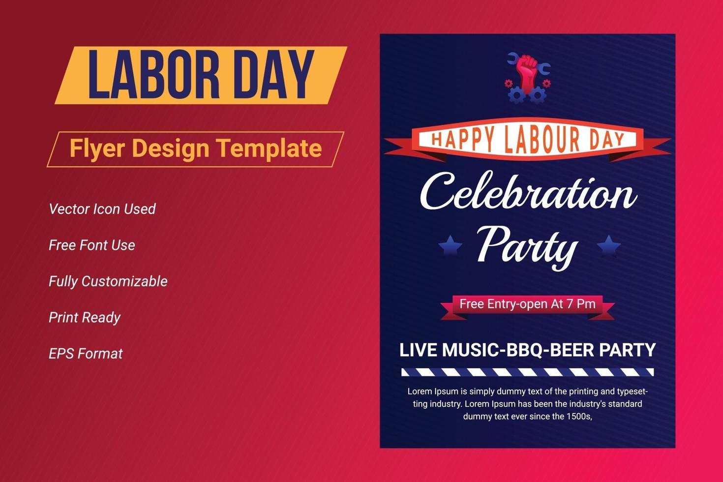 Labor day sale promotion advertising flyer, banner template vector