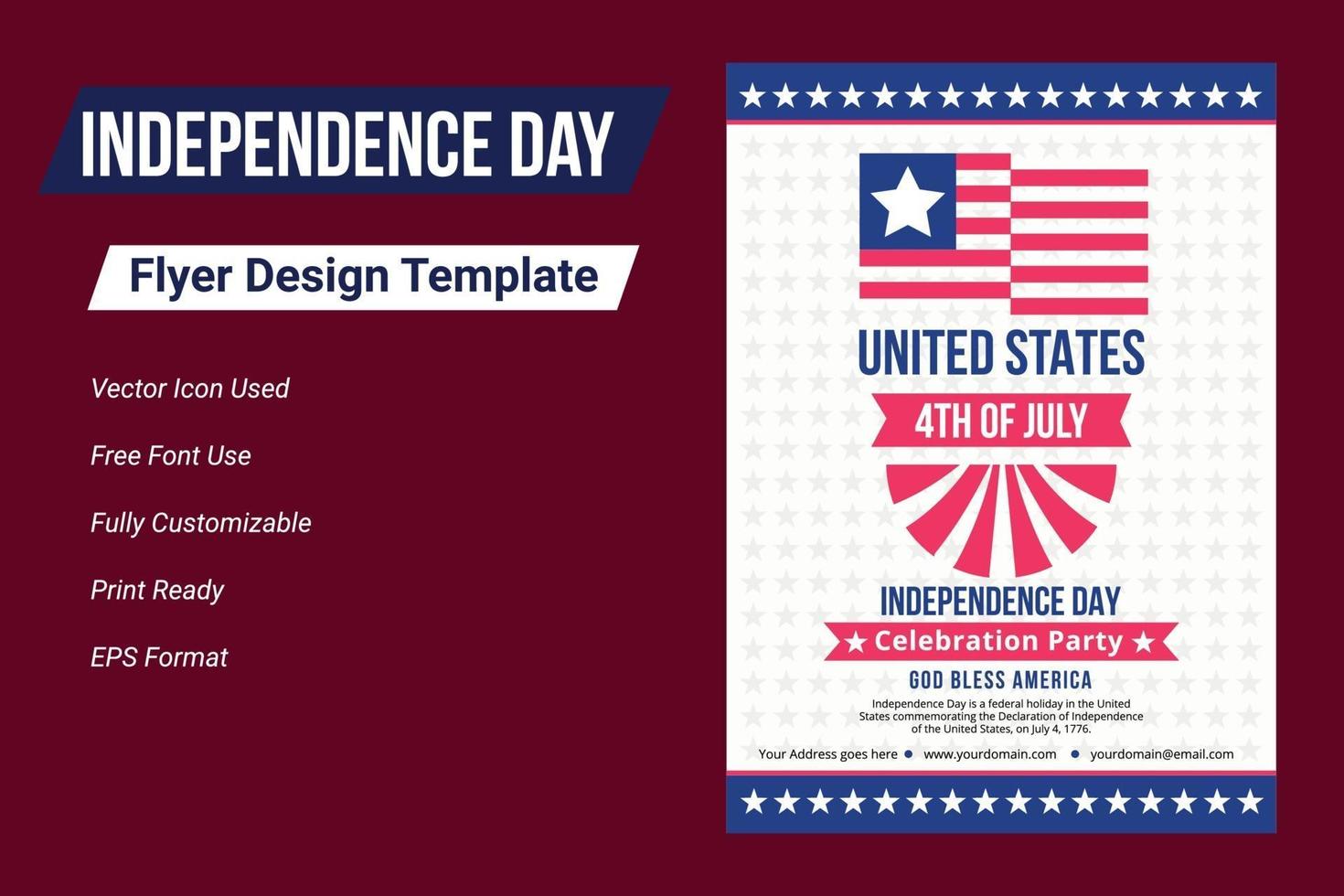 feliz día de la independencia 4 de julio, día de los estados unidos de américa. vector