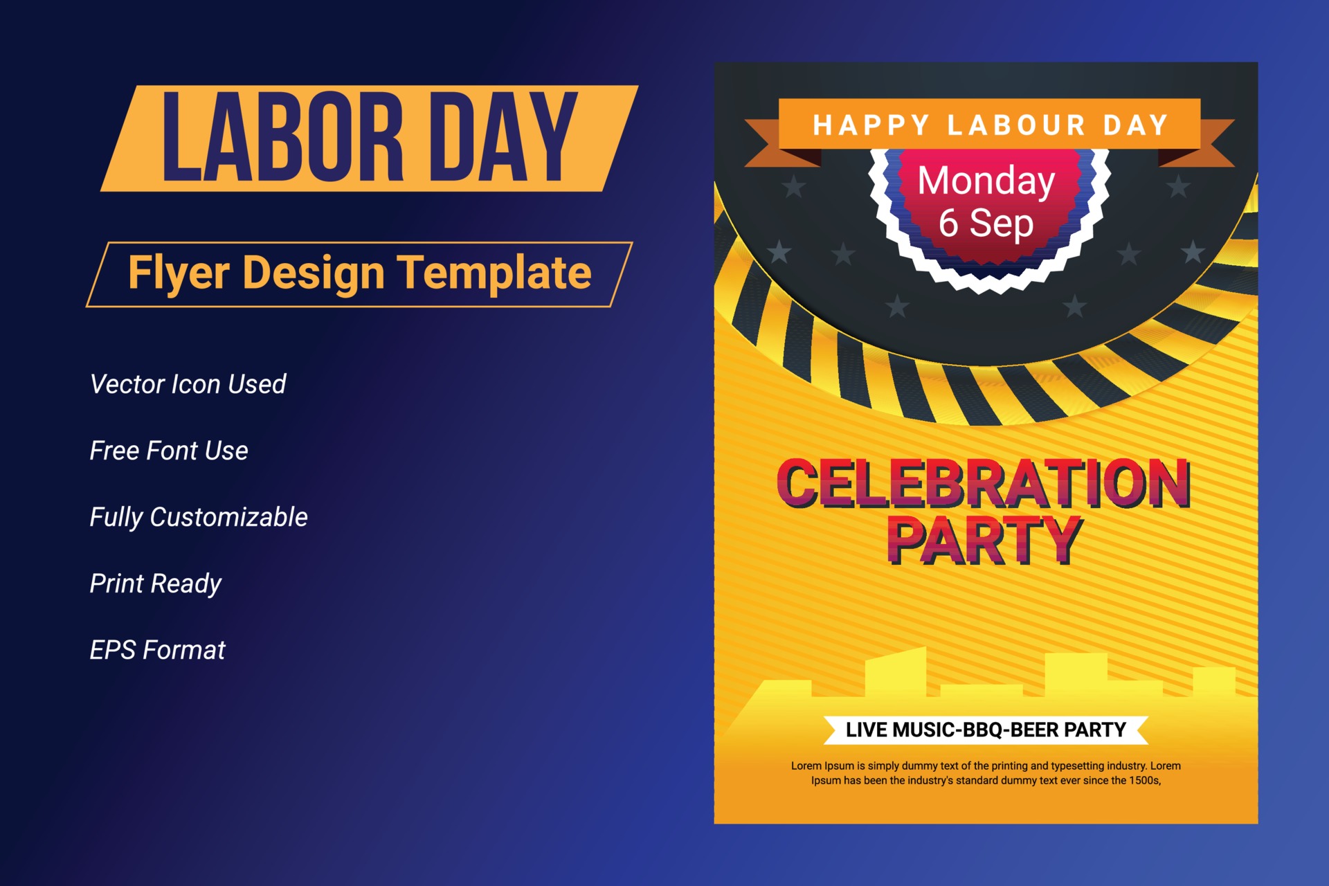 Labor day sale promotion advertising flyer, banner template 3068602