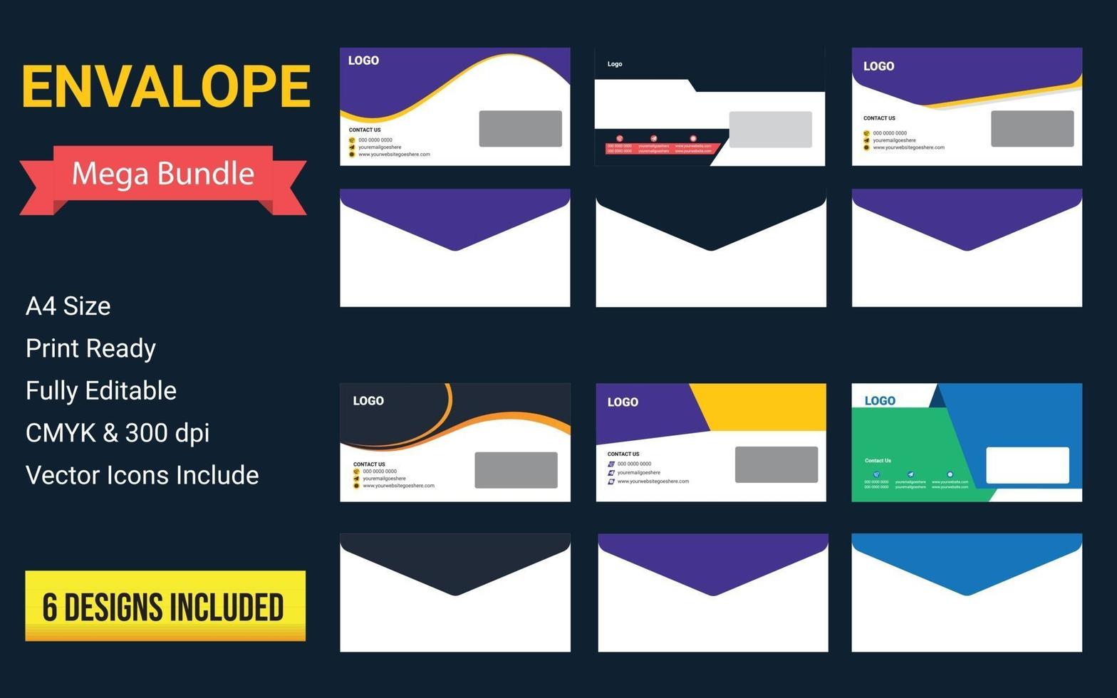 corporate envelope templates, Creative envelope templates Stationery vector