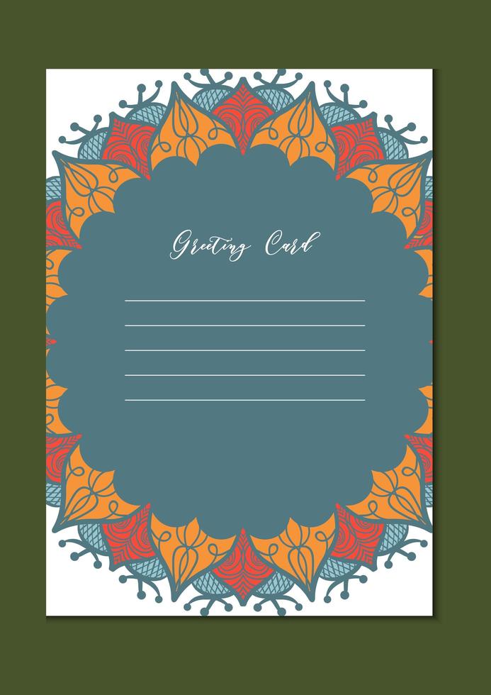 Mandala vintage template card vector