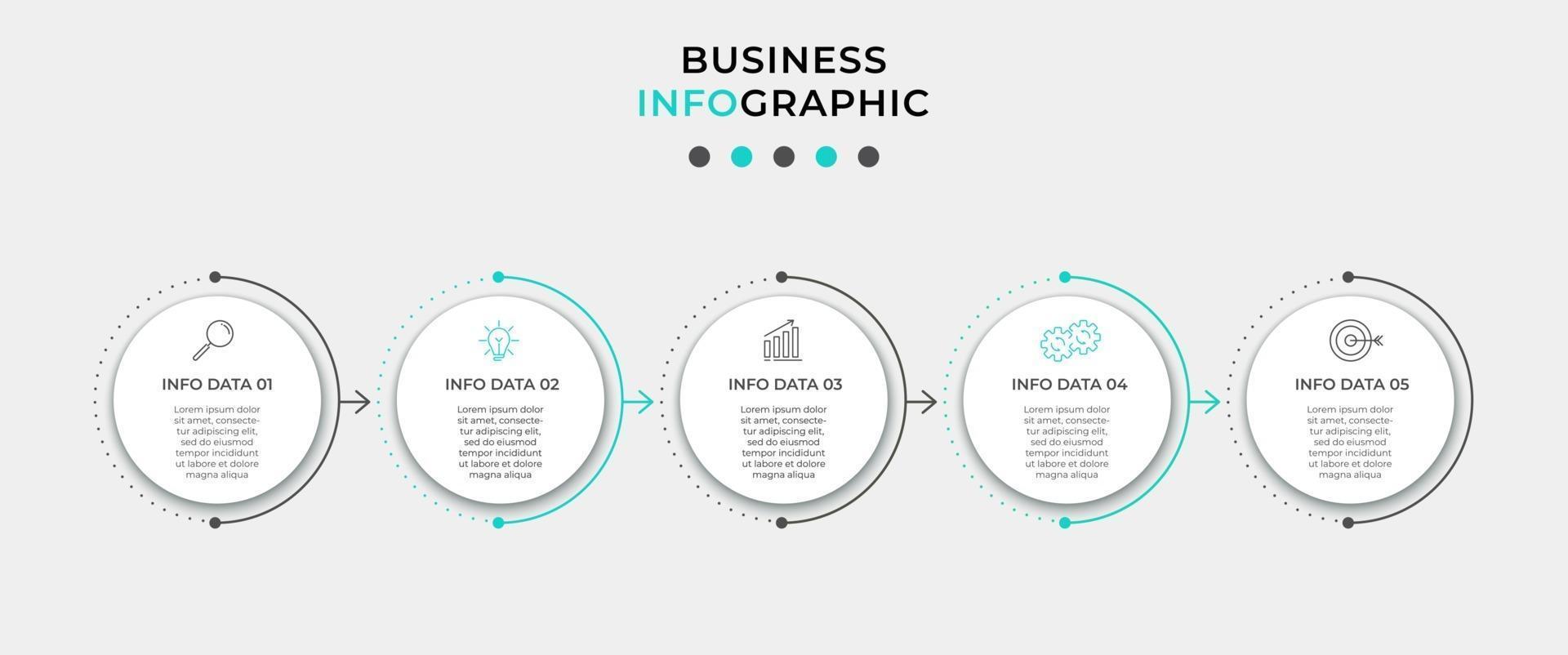 Infographic design template with icons and 5 options or steps vector