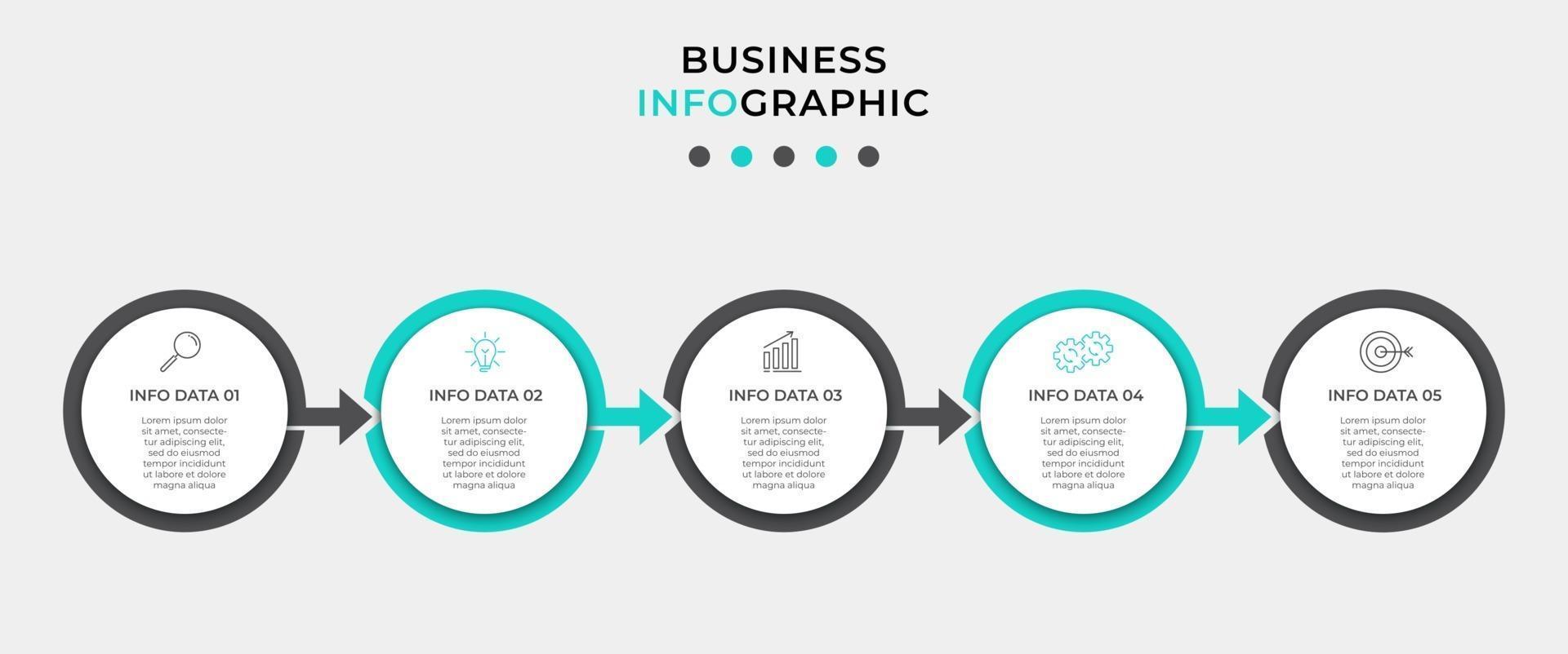 Infographic design template with icons and 5 options or steps vector
