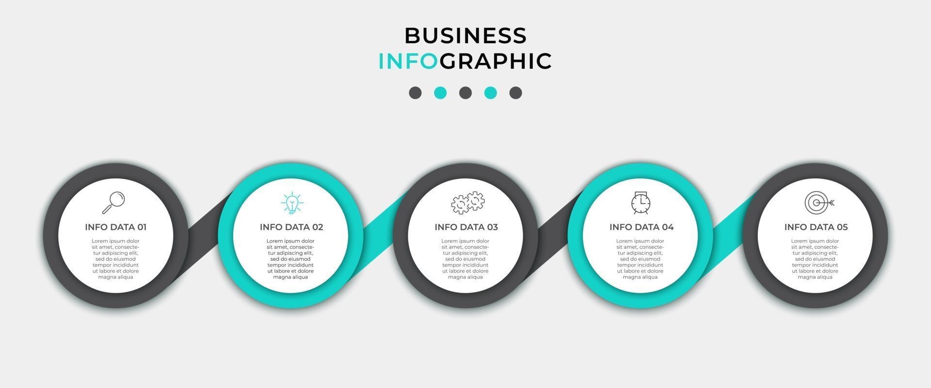 Infographic design template with icons and 5 options or steps vector