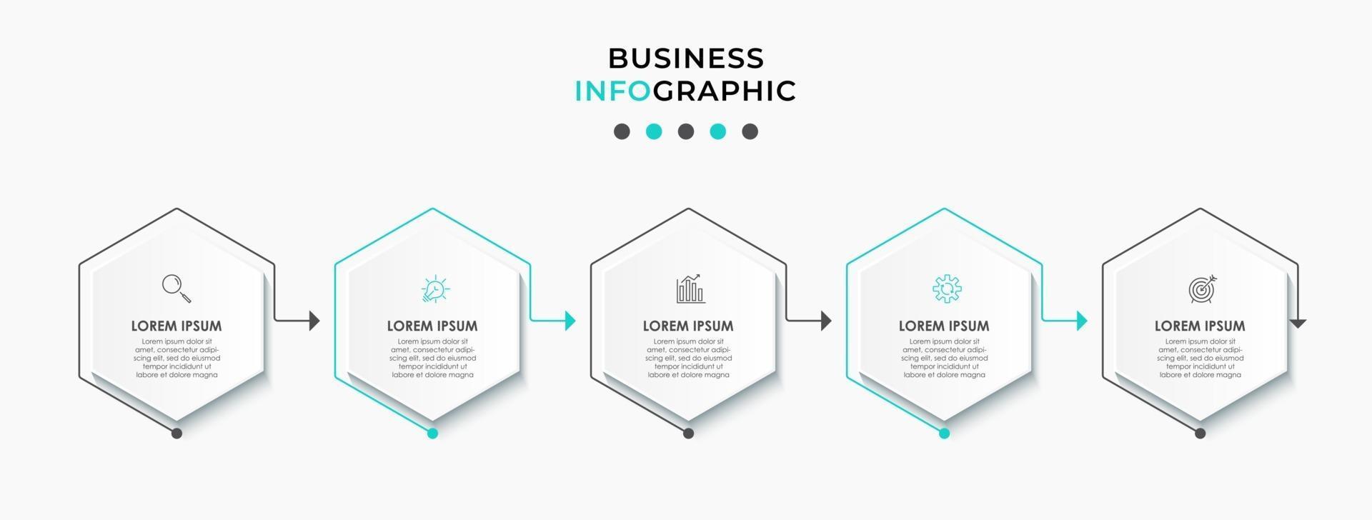 Infographic design template with icons and 5 options or steps vector