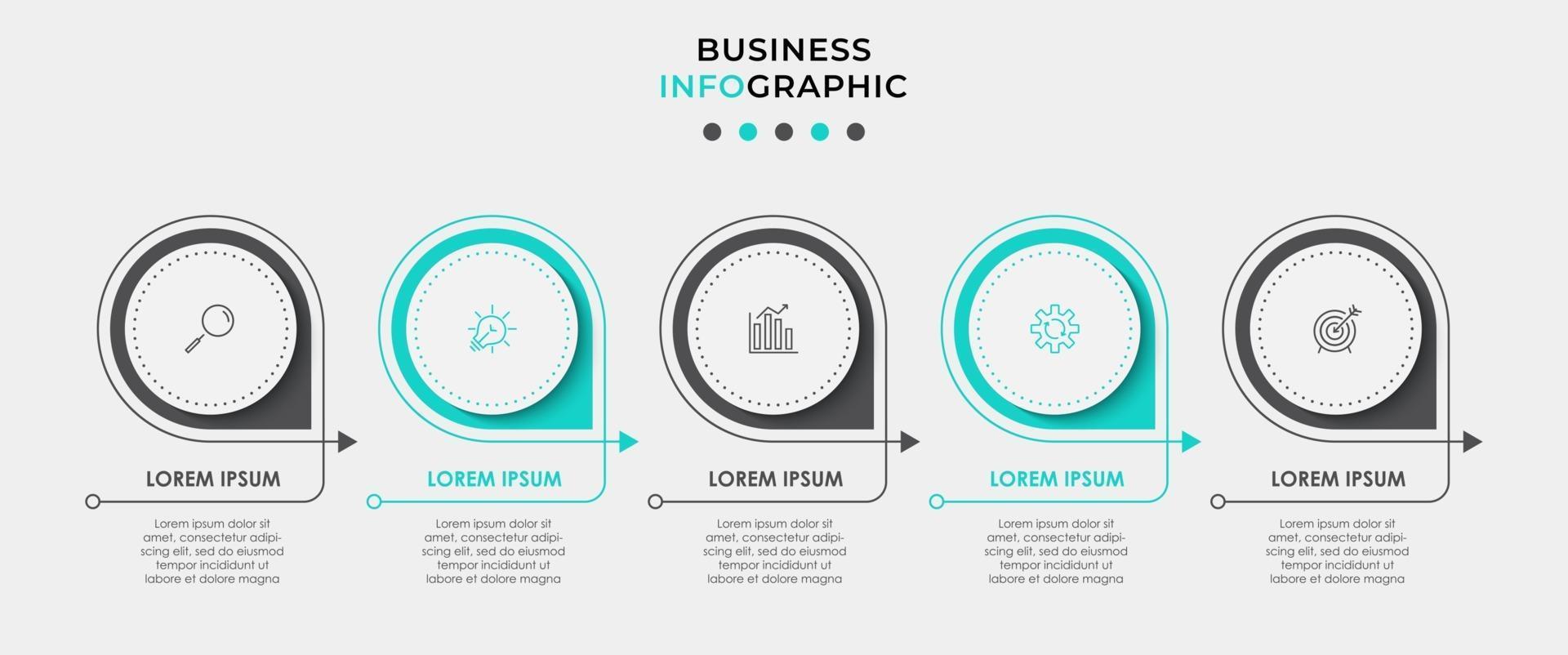 Infographic design template with icons and 5 options or steps vector