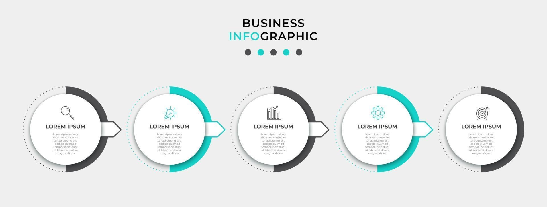 Infographic design template with icons and 5 options or steps vector