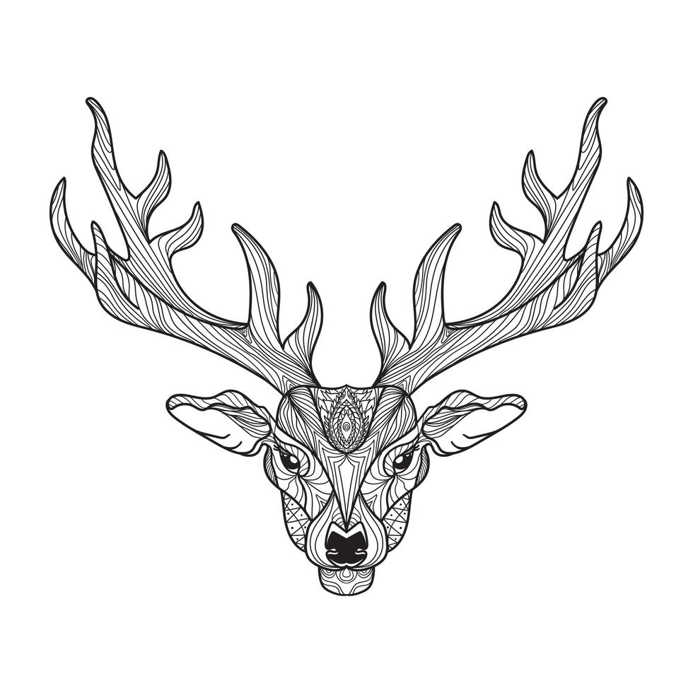 Deer head with horns vector