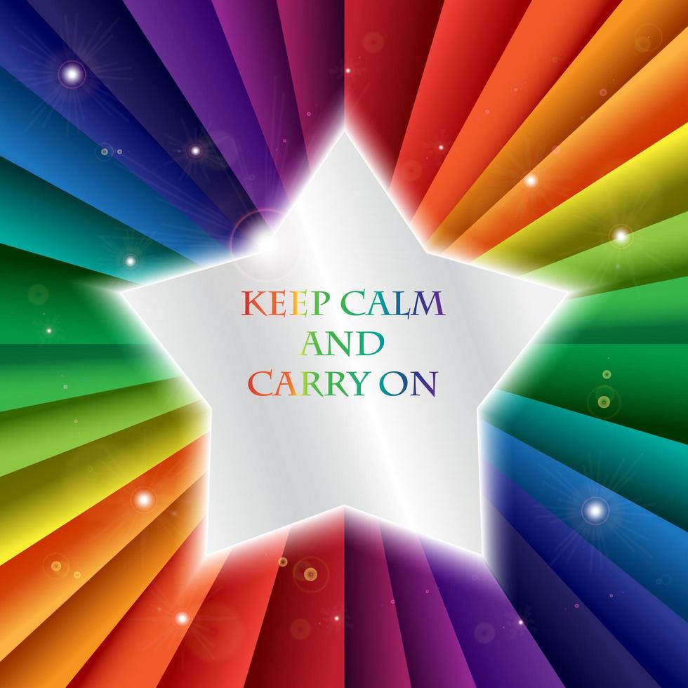 Bright vector rainbow celebration holiday banne, keep calm and