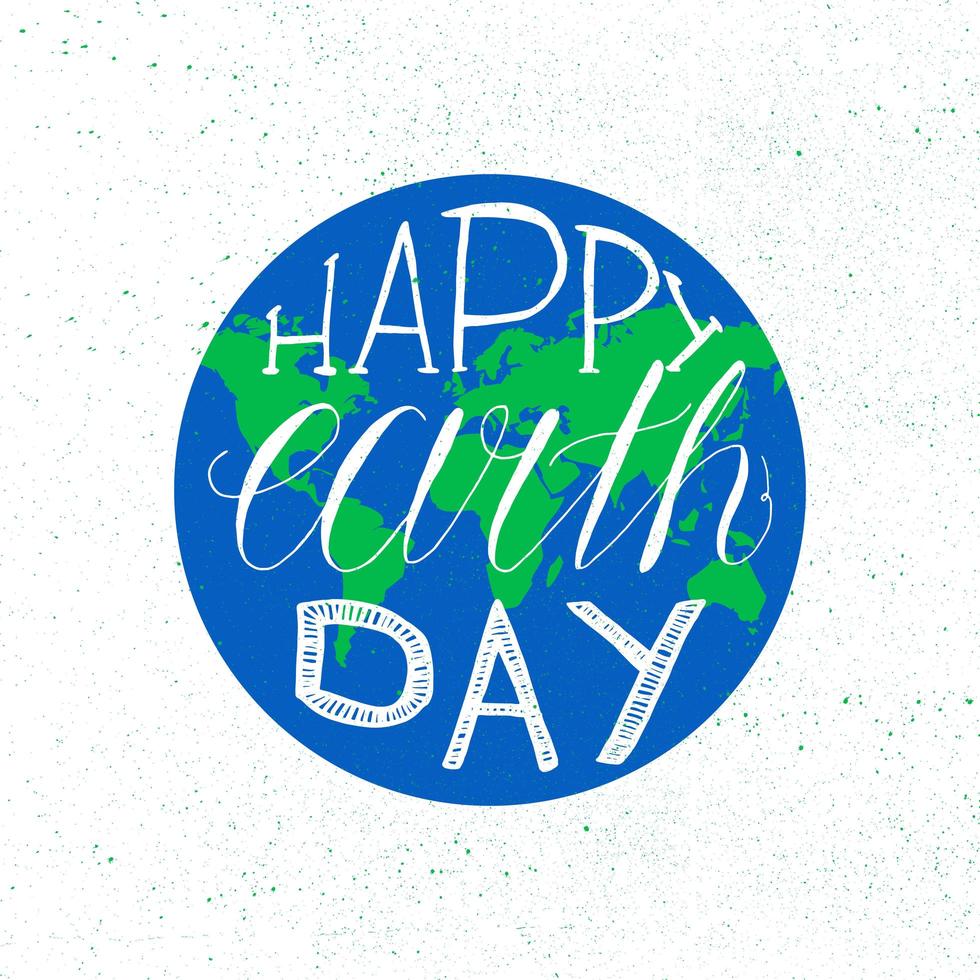 Happy Earth Day Lettering vector