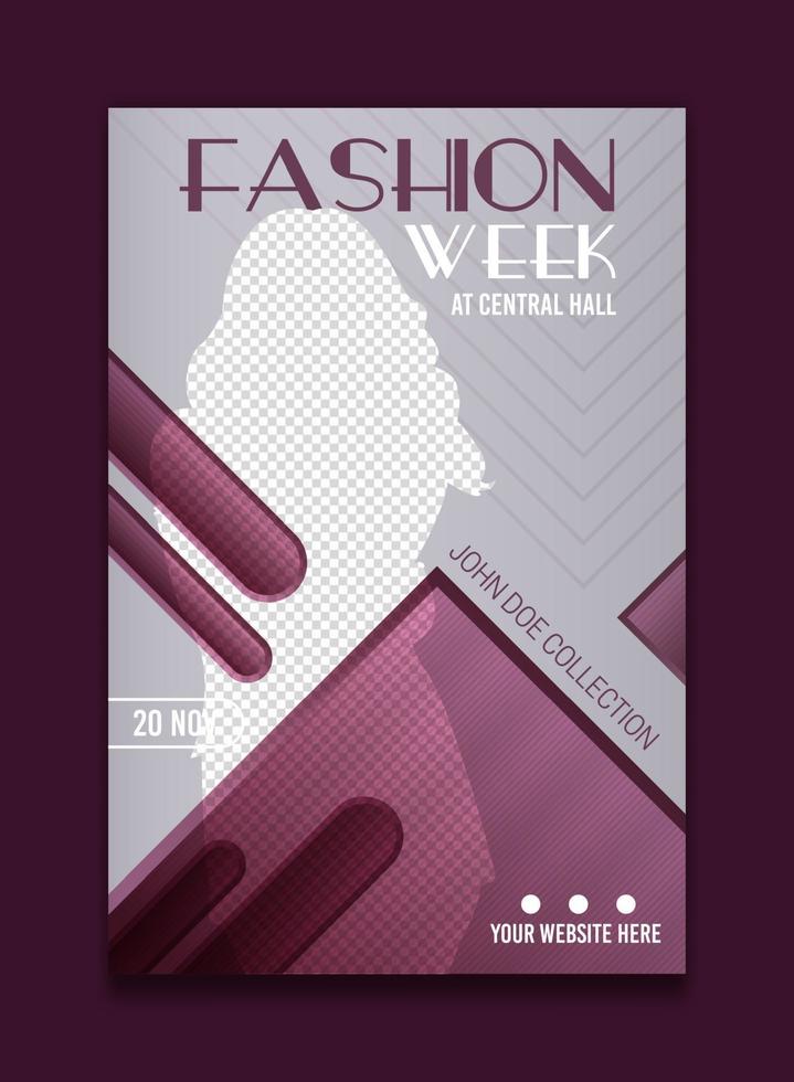 Simple and modern fashion week poster template vector