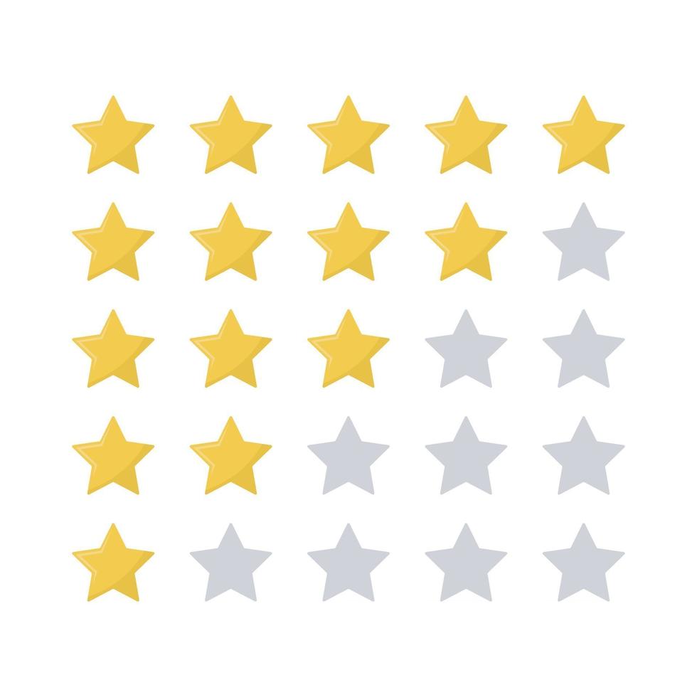 Rating Stars Set. Illustration of a rating system based on stars. vector