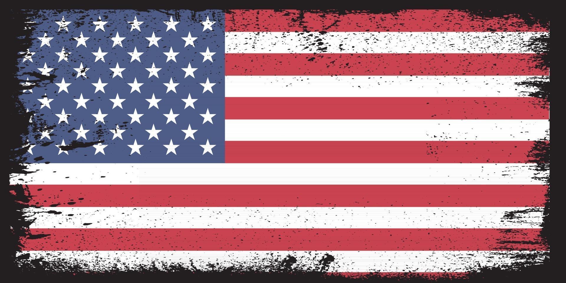 USA flag in grunge style premium vector