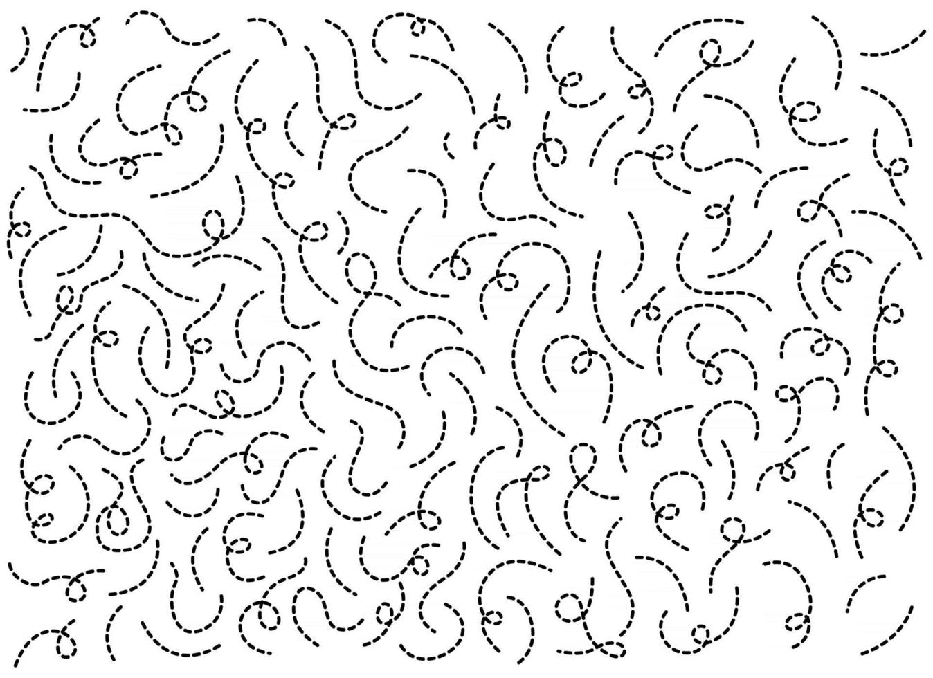 líneas punteadas dibujadas a mano en diferentes formas. vector