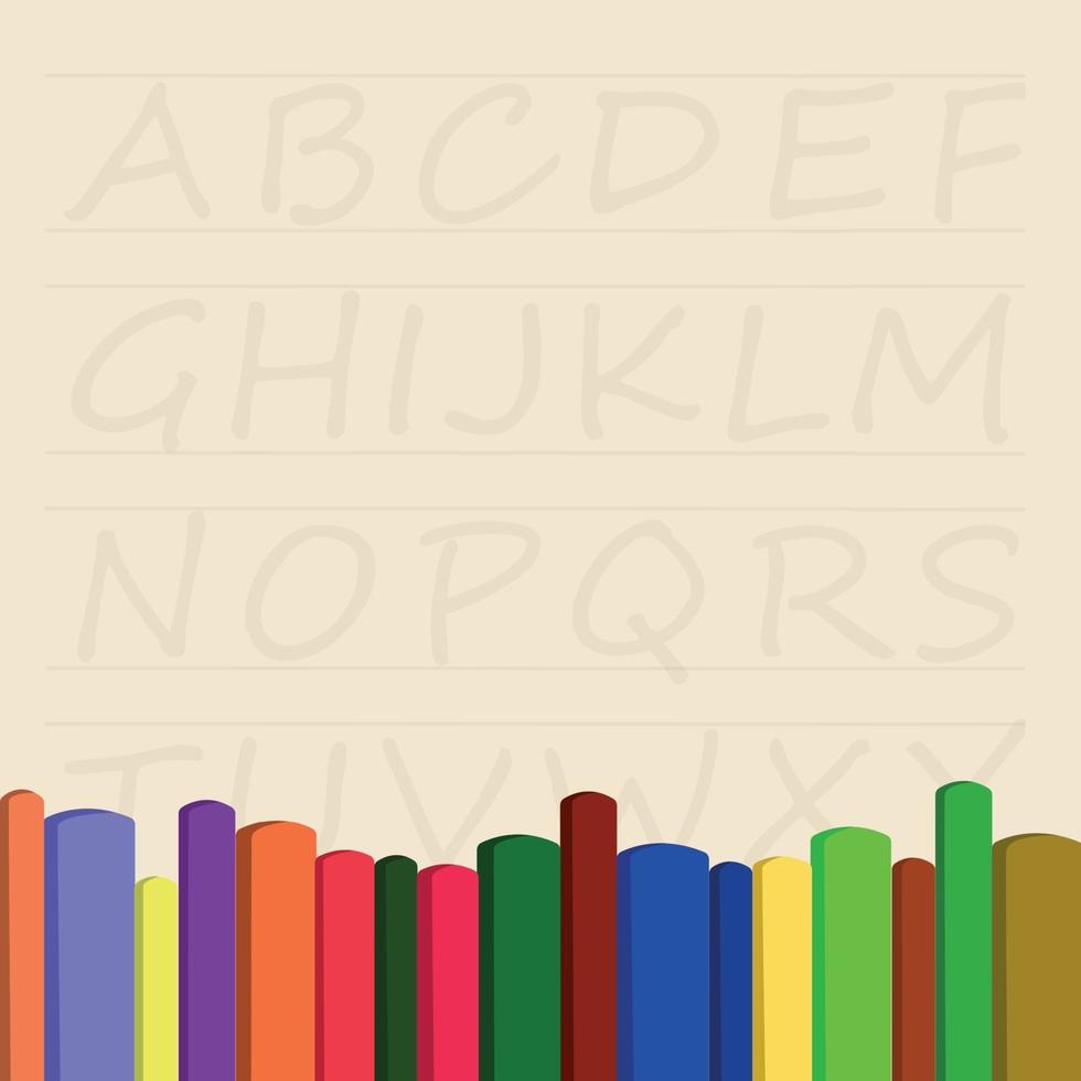 Set of multicolored felt-tip pens on the background vector