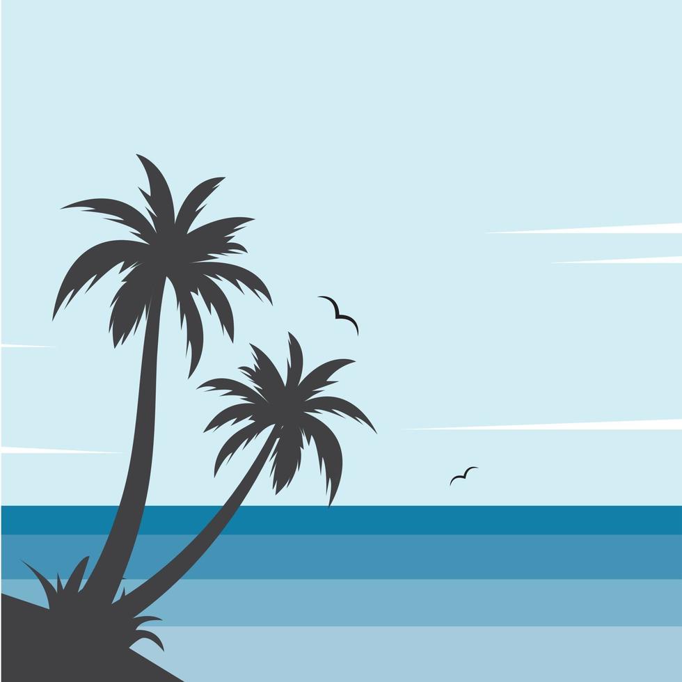 Icono de palmera de verano y viajes logo vector illustration