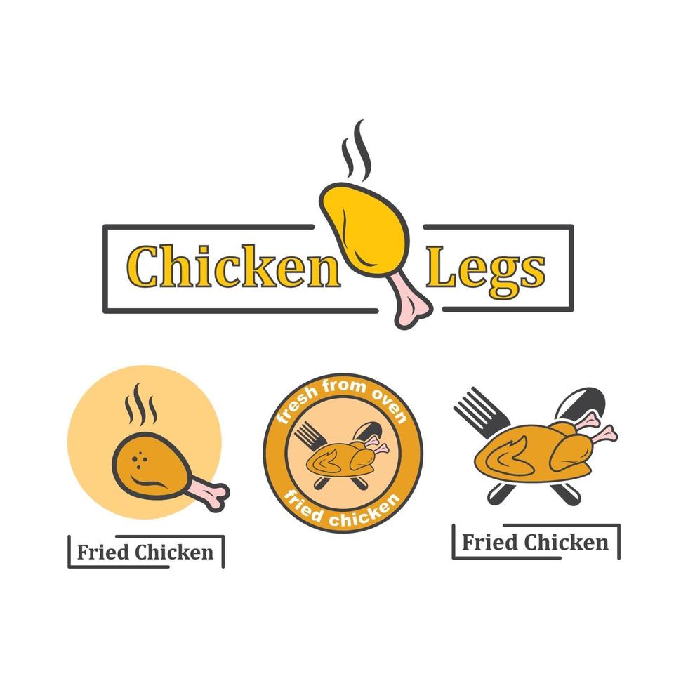 ilustración de logotipo de icono de pollo frito vector