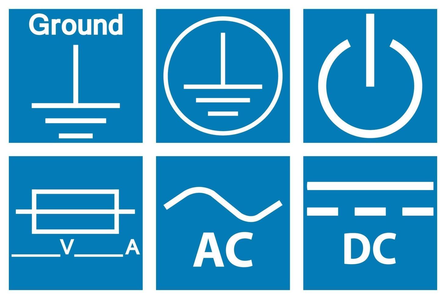 Protective Earth Ground,DC,AC circuit power Symbol Sign vector