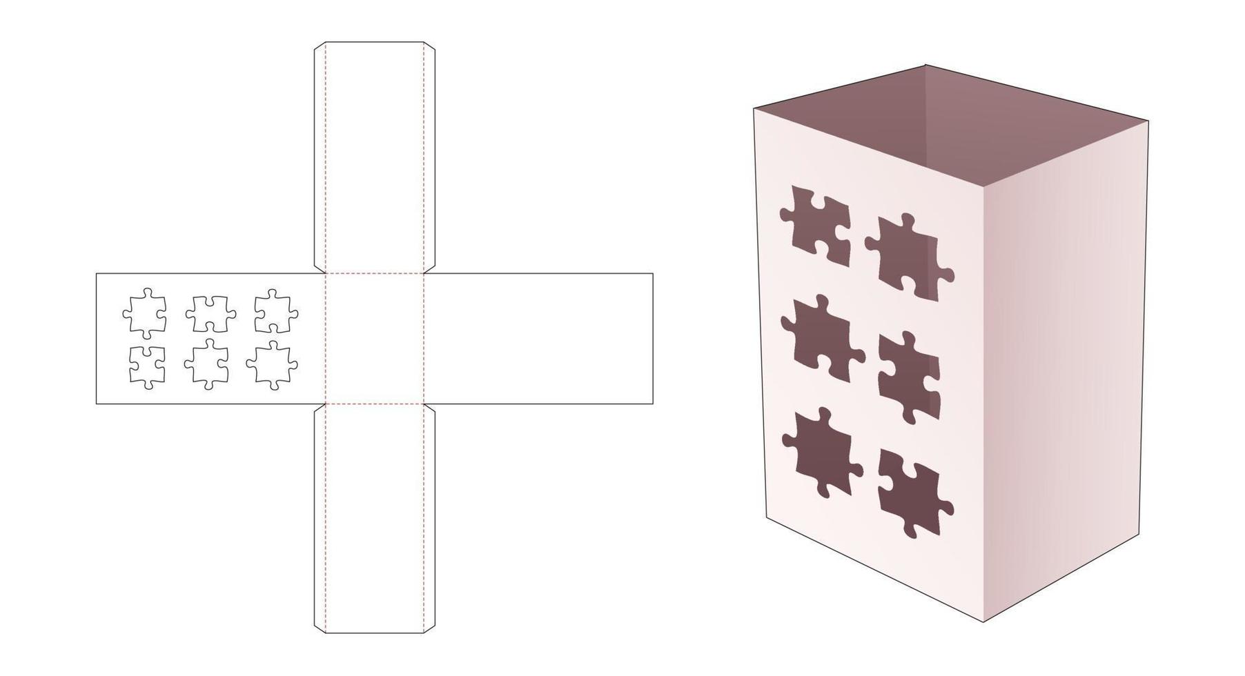 caja de embalaje plantilla troquelada vector