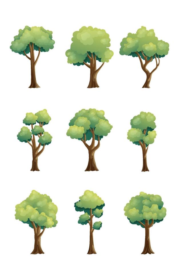 colección de iconos de árbol vector