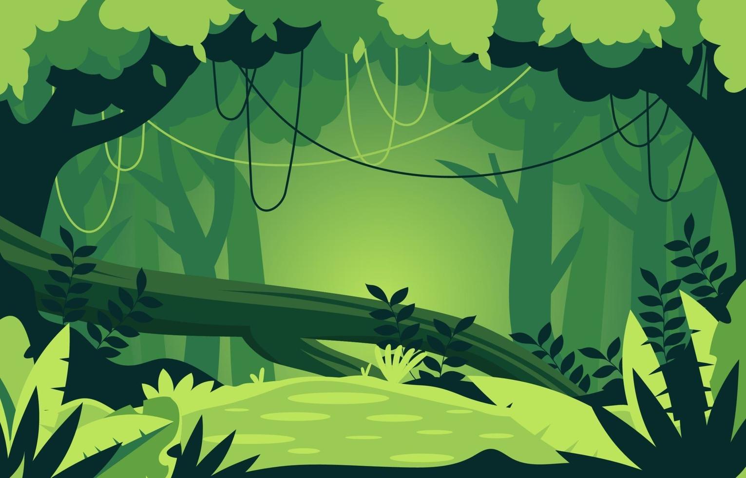 paisaje de bosque con arbol vector