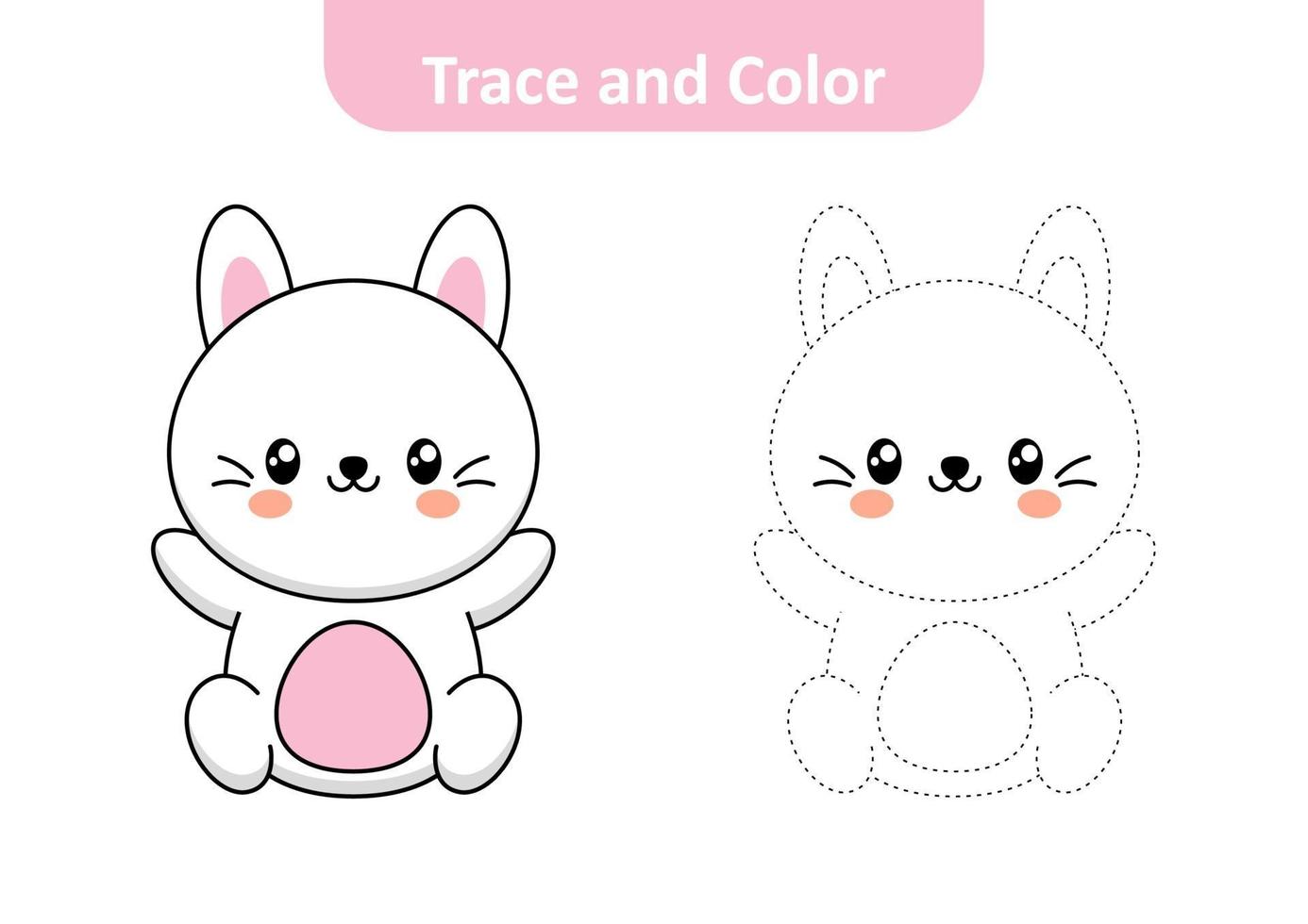 Trace and color for kids, rabbit vector 3069813 Vector Art at Vecteezy