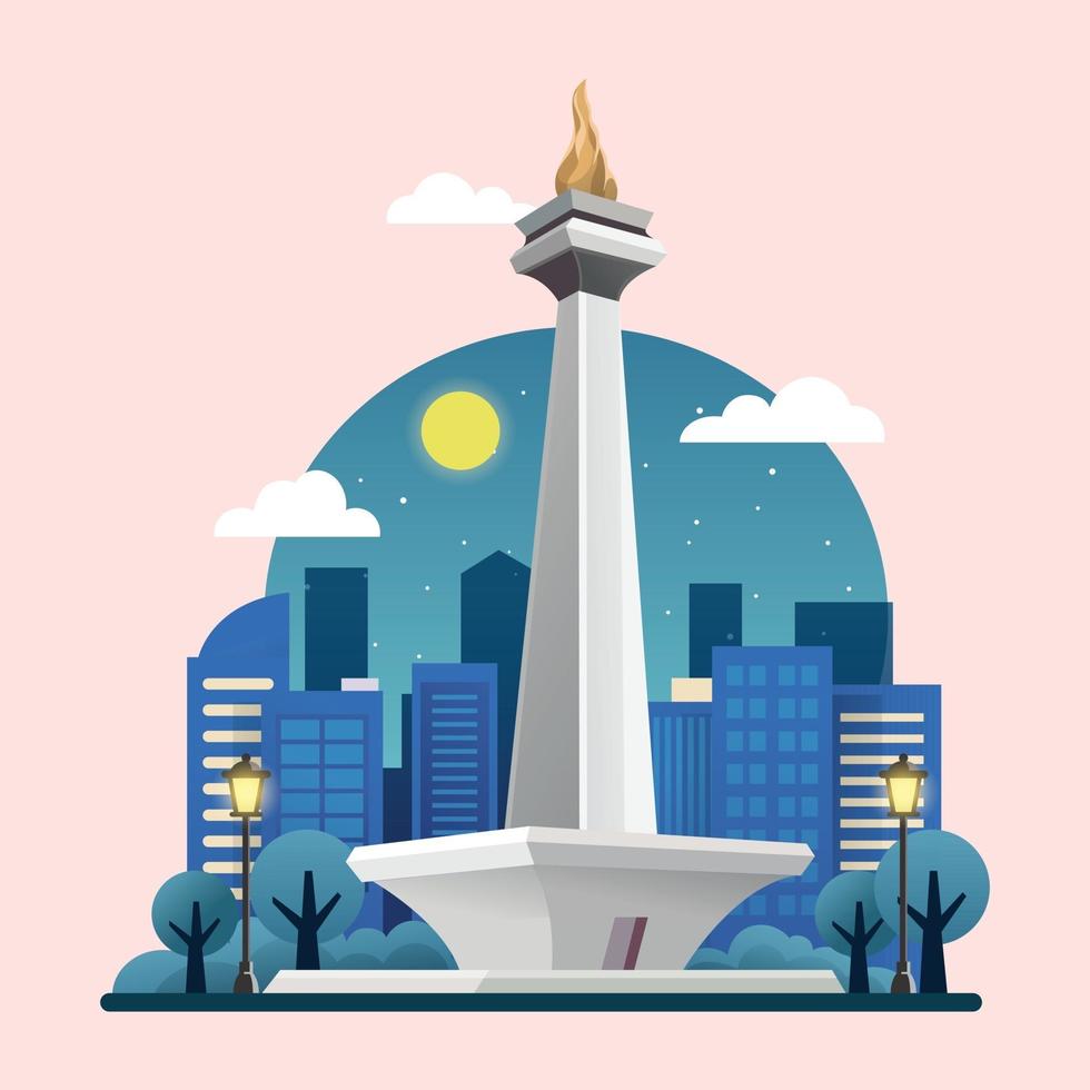 Monas National Monument of Indonesia vector