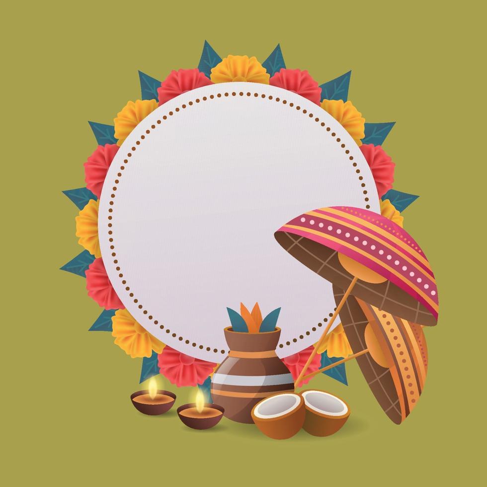 Onam Festival Background Template vector