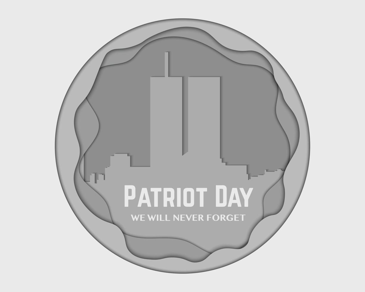 America Patriot Day Twin Tower Circle Paper vector