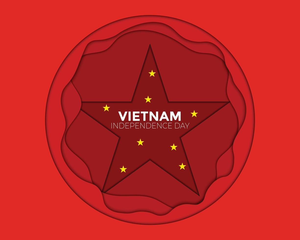 papel de círculo de estrellas del día de la independencia de vietnam vector