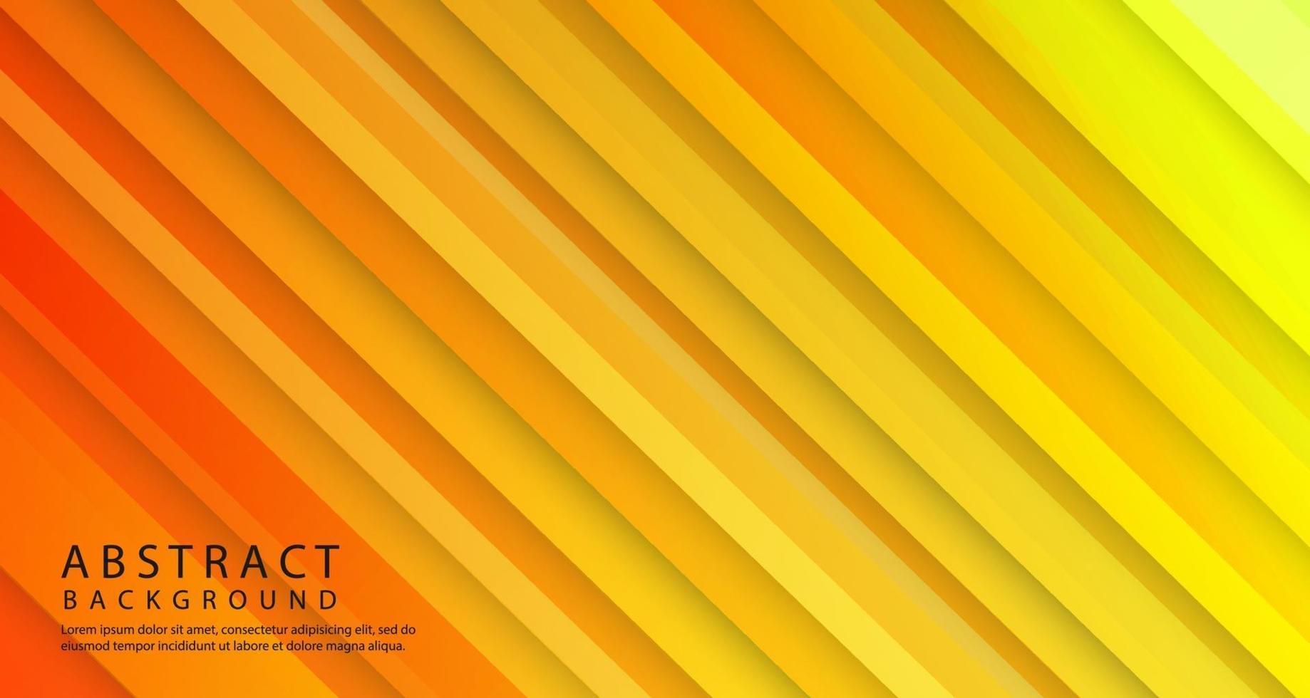 Abstract 3d geometric background with orange stripes decoration vector