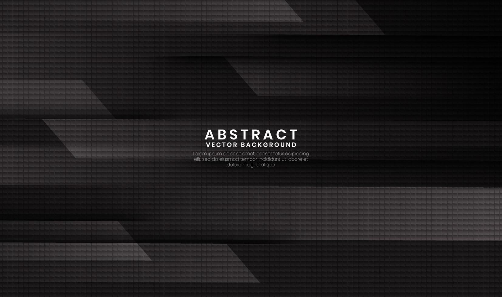 Black abstract geometric background with movement horizontal lines vector