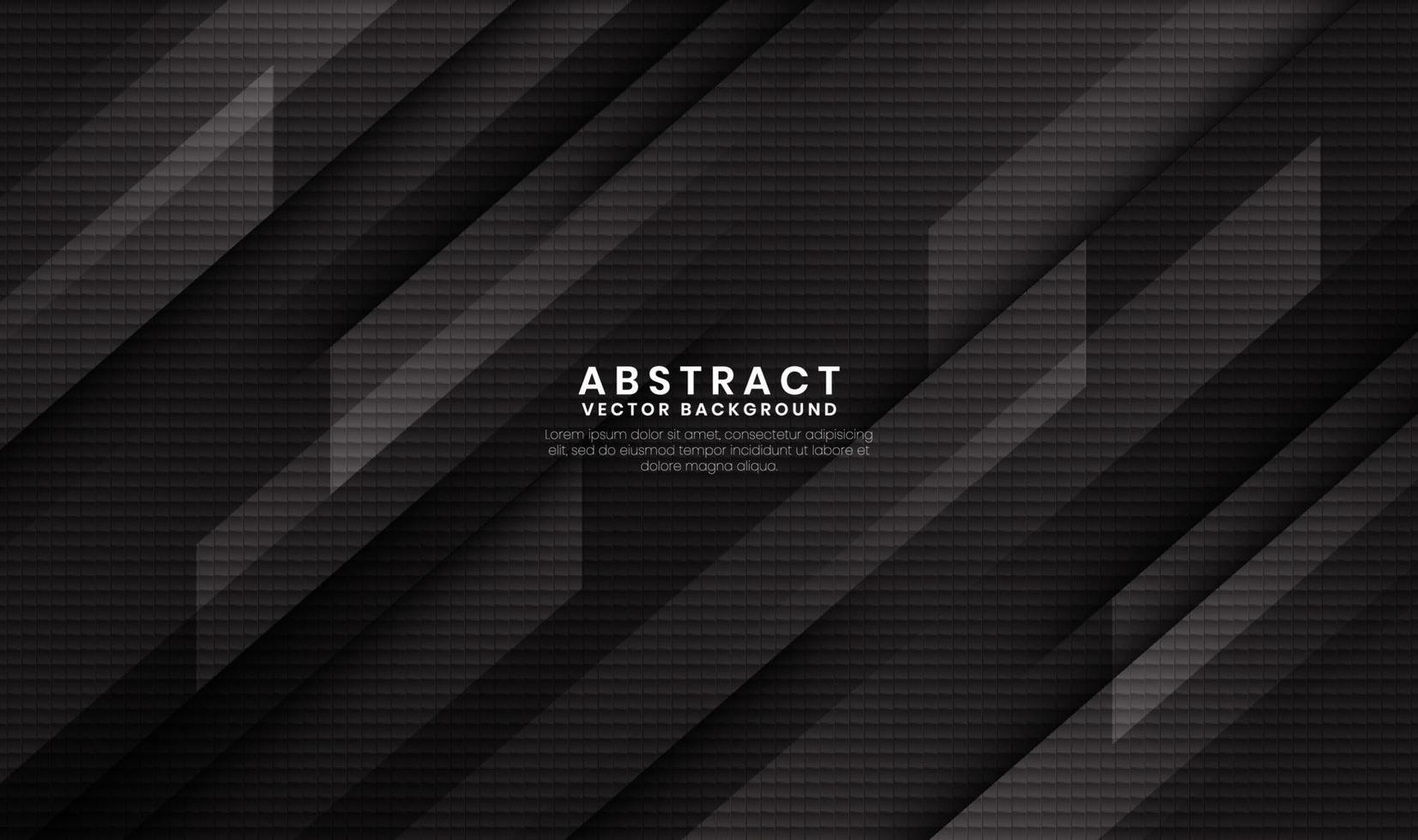 Black abstract geometric background with movement diagonal lines vector