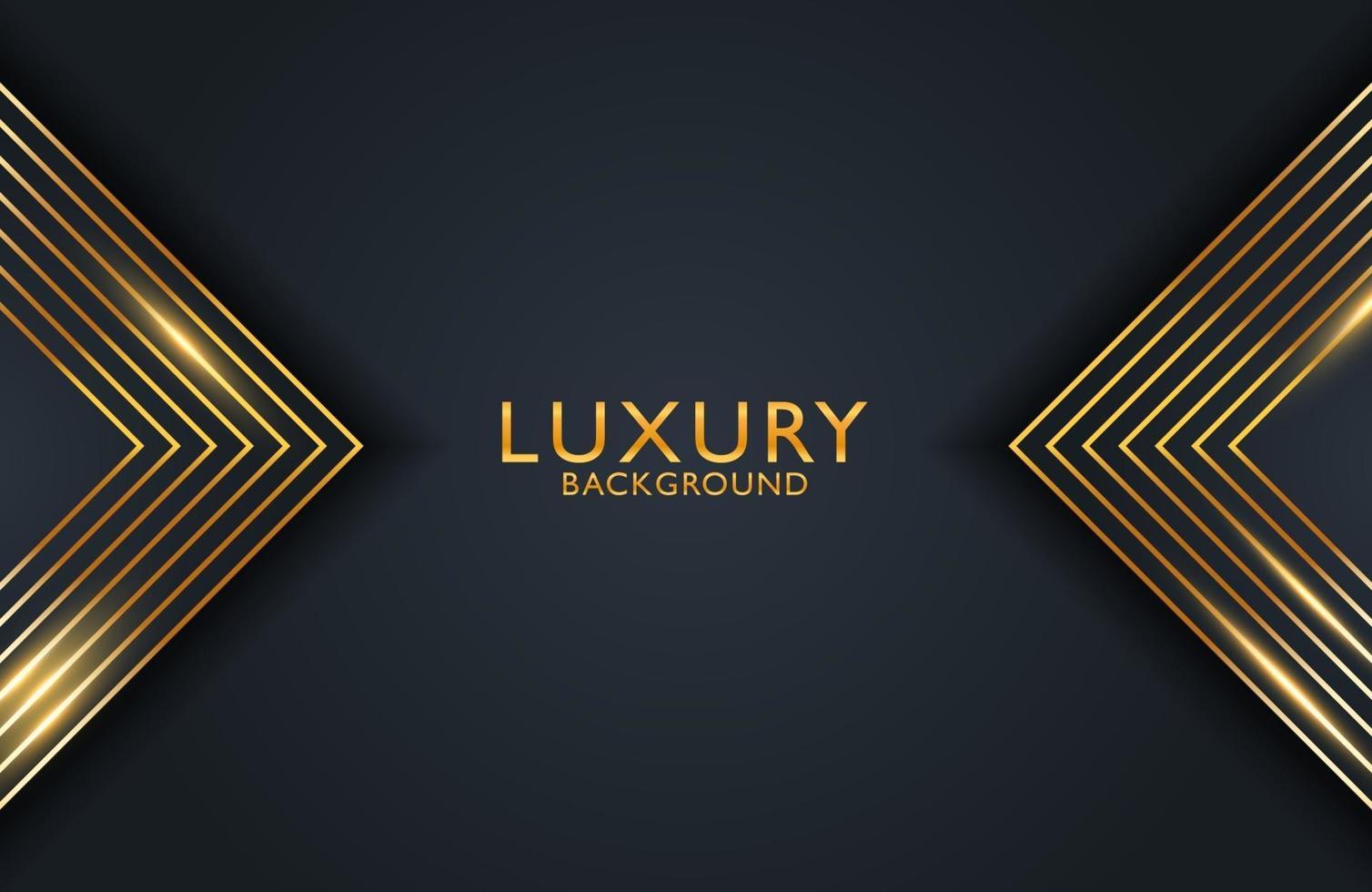 Luxury elegant Abstract black and shiny gold geometric background vector