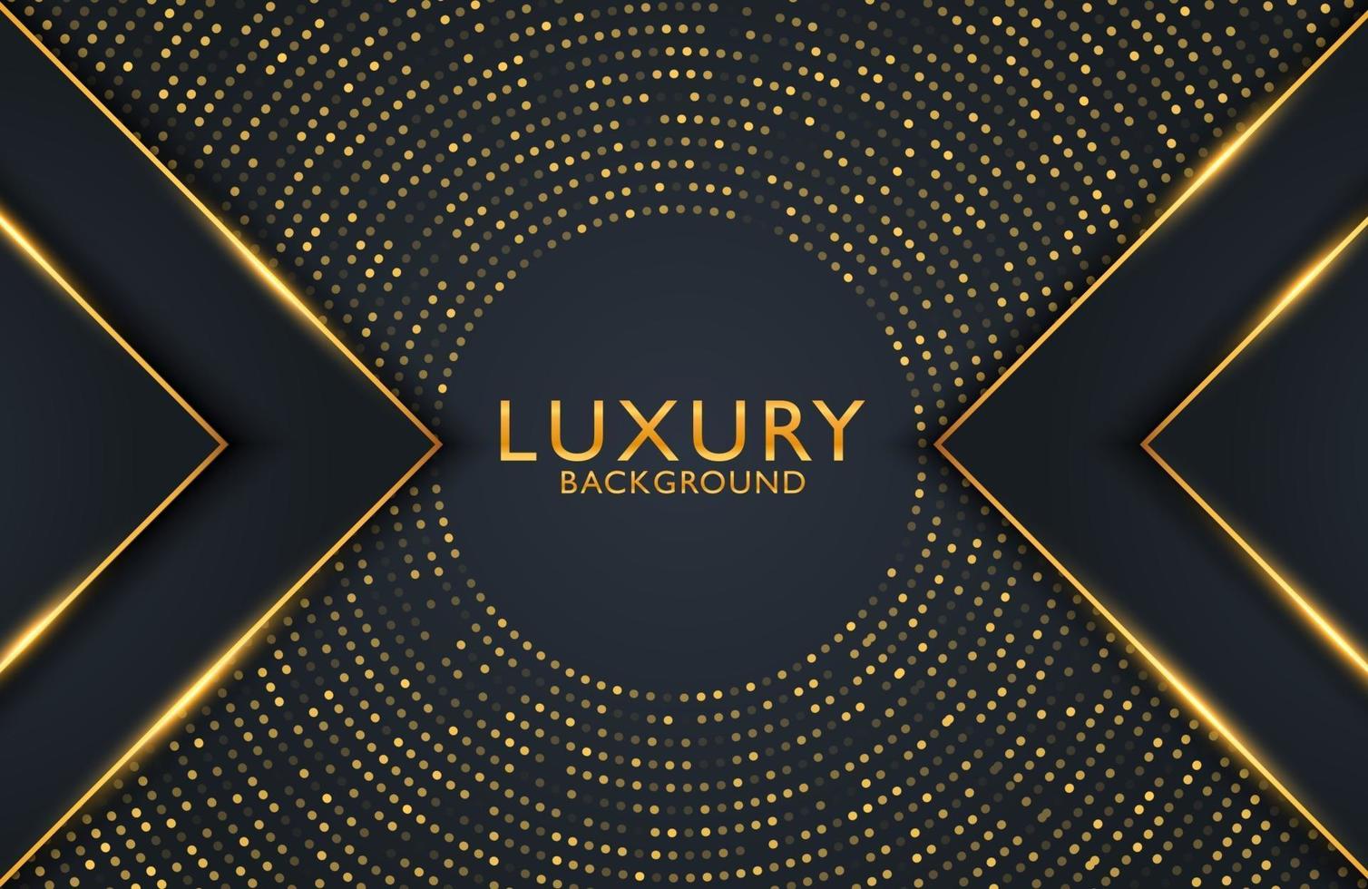 Luxury elegant Abstract black and shiny gold geometric background vector