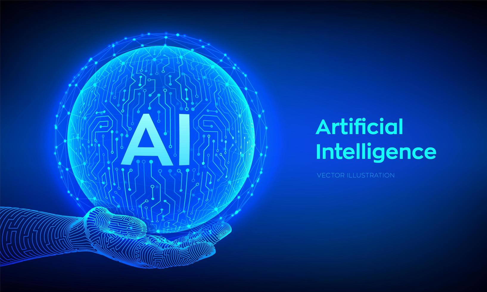 AI. Artificial Intelligence Logo. Artificial Intelligence. vector