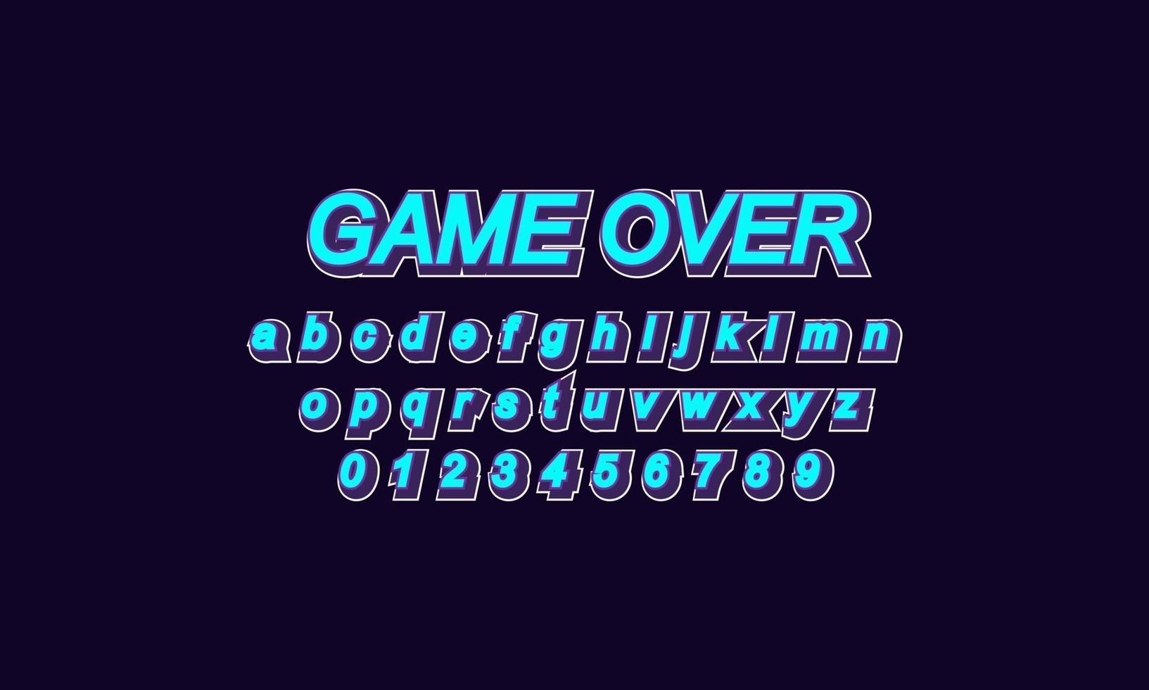 game over font alphabet vector