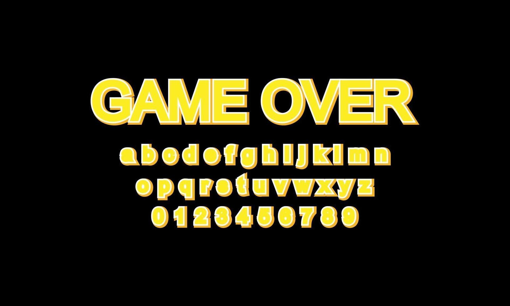game over font alphabet vector
