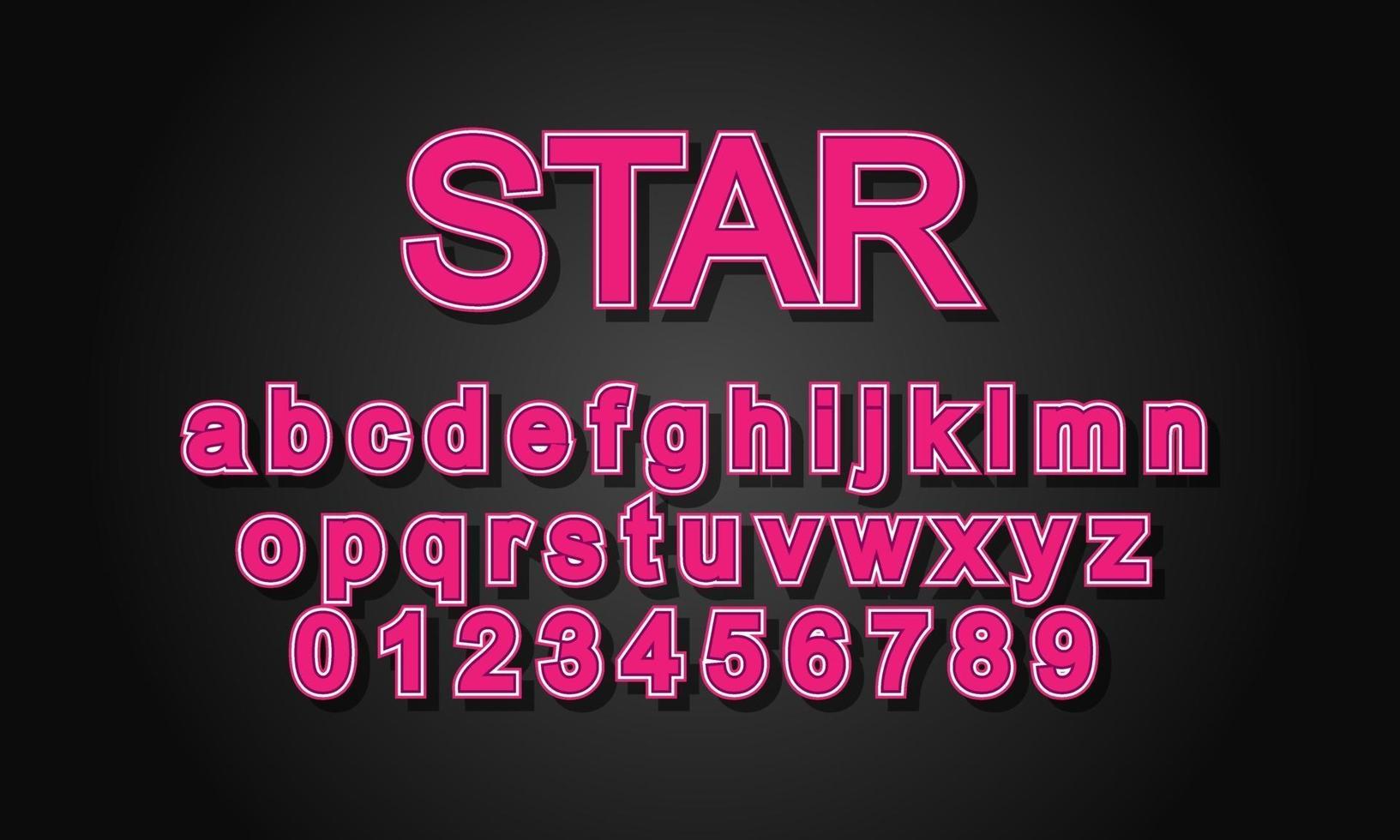 star font alphabet vector
