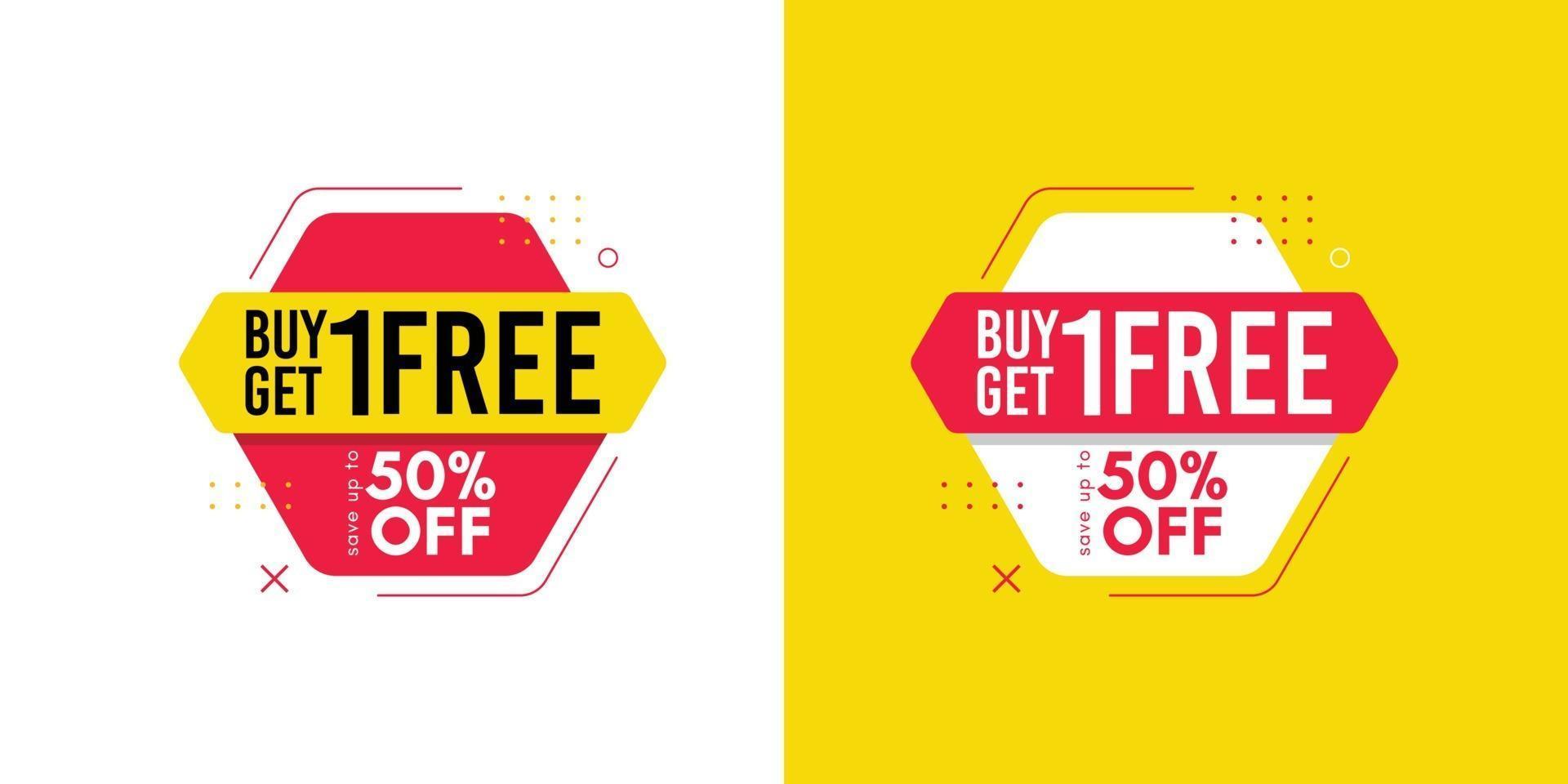 Buy 1 Get 1 Free sale banners template. vector